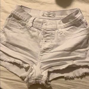 White high waisted jean shorts
